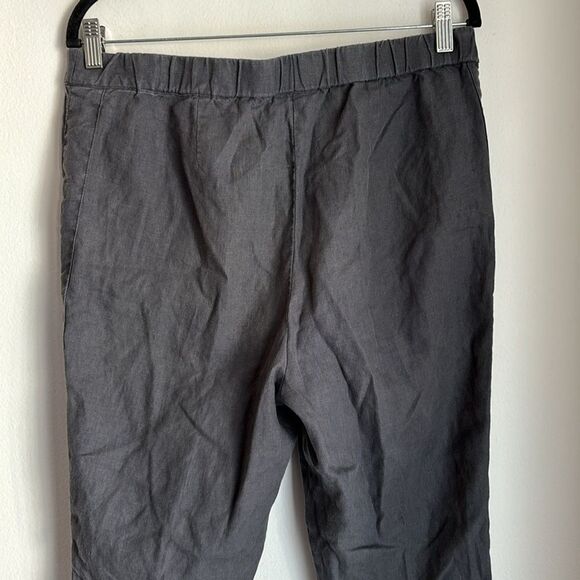 J. Jill Women Pure Jill 100% Linen gray charcoal pants or capri lightweight Med! - Picture 10 of 13